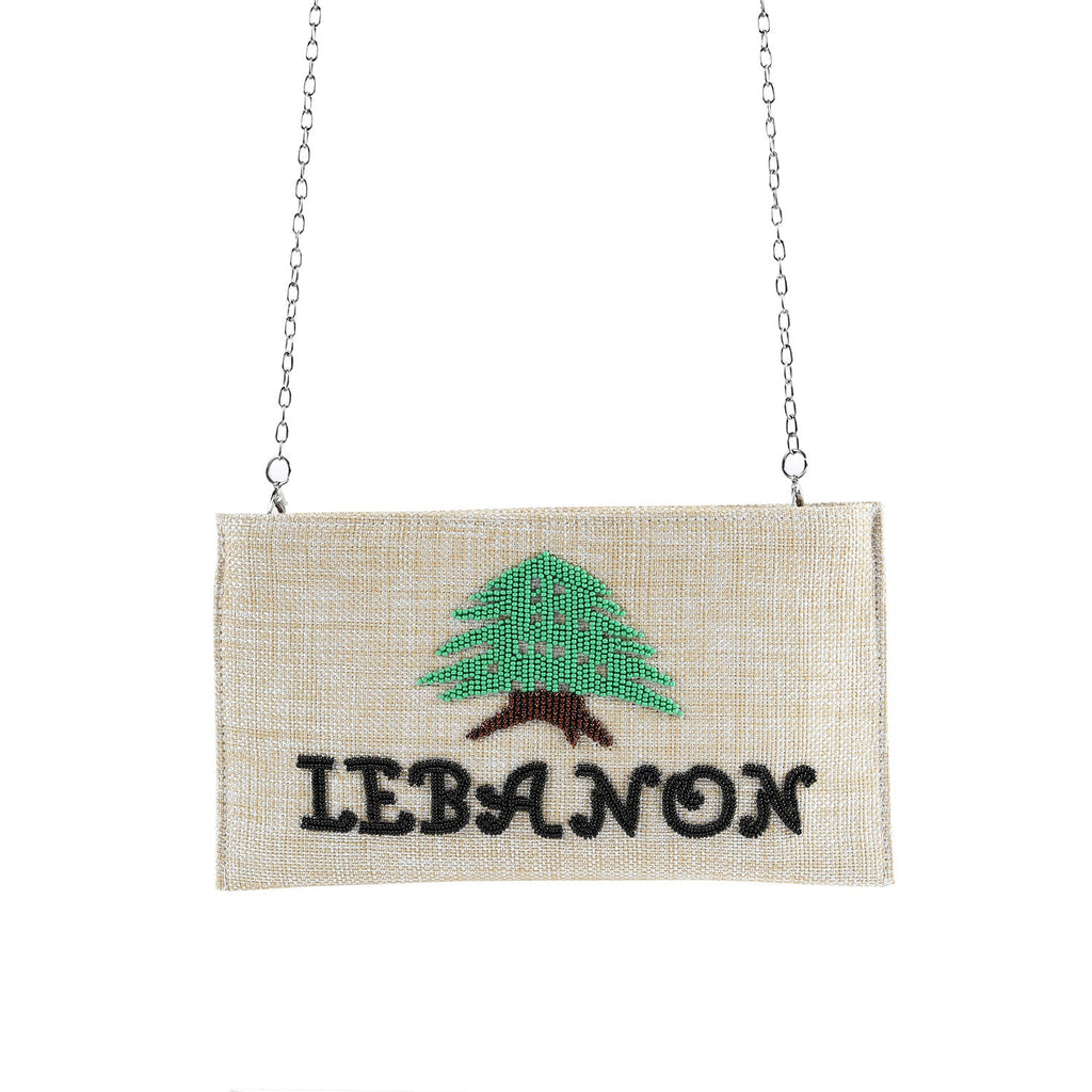 Mouftah El Chark Black Cedar of Lebanon Clutch in Beige