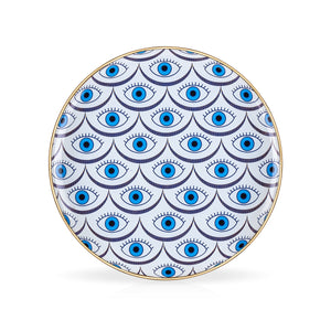 White & Blue Multi Eye Plates - Set of 4