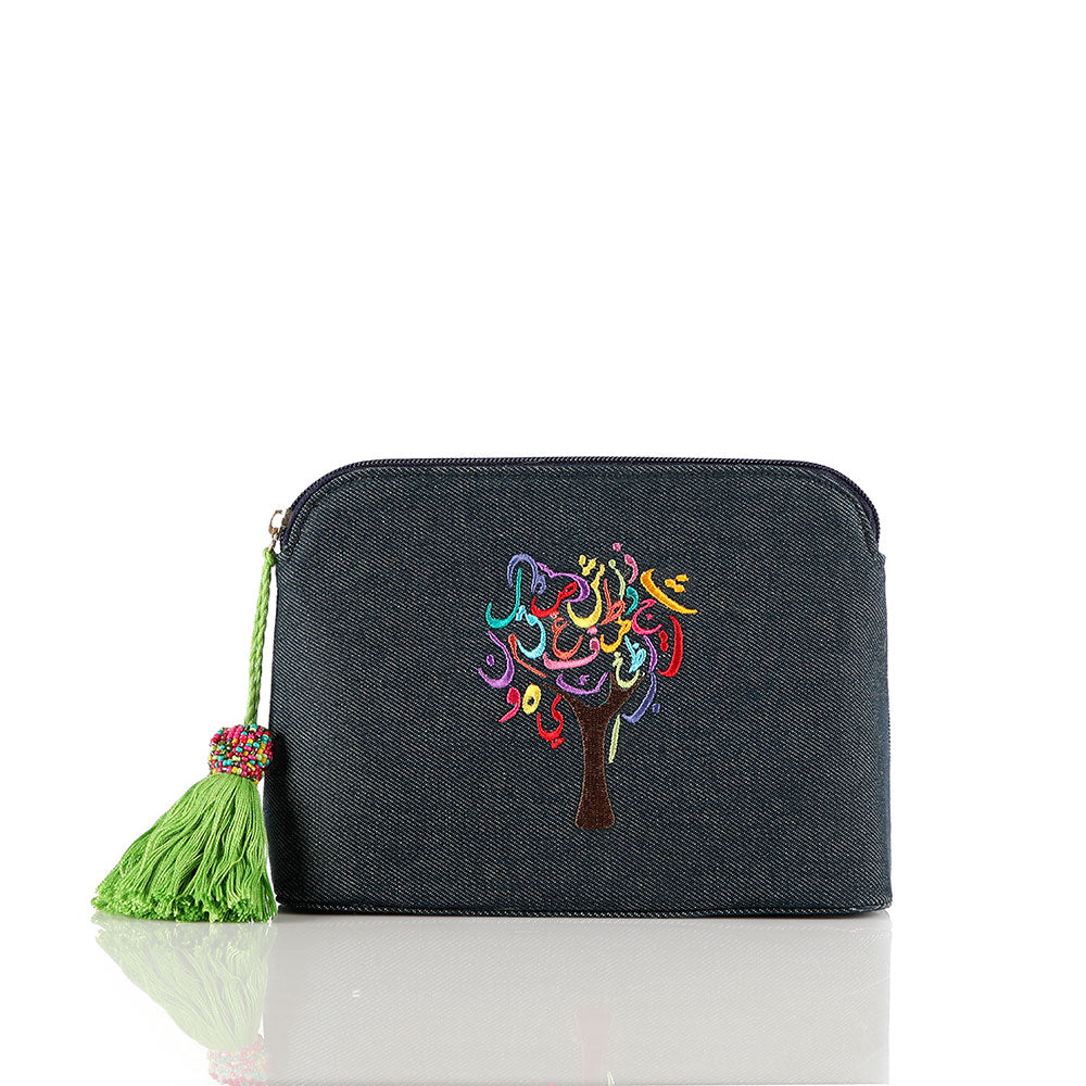 Jeans Tree of Life Pouch